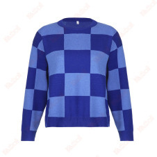 large area plaid color matching sweaters